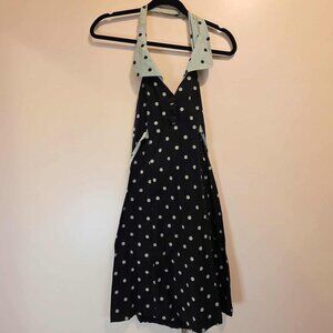 Black/Green Dots Halter Dress 10